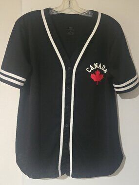 Urban Heritage "On The Eh Team" Canada Baseball Jersey - Men's M Black